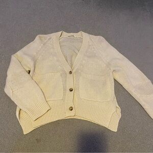 Celine Cream Button-Up Cardigan